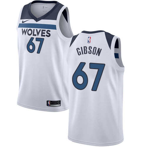 Timberwolves #67 Taj Gibson White Women's Basketball Swingman Association Edition Jersey
