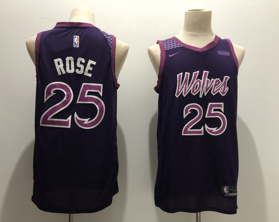 Timberwolves 25 Derrick Rose Purple 2018-19 City Edition Nike Swingman Jersey Timberwolves 25 Derrick Rose Purple 2018-19 City Edition Nike Swingman Jersey