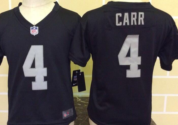 Toddler Nike Raiders #4 Derek Carr Black Team Color Stitched NFL Elite Jersey