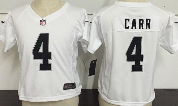 Toddler Nike Raiders #4 Derek Carr White Team Color Stitched NFL Elite Jersey