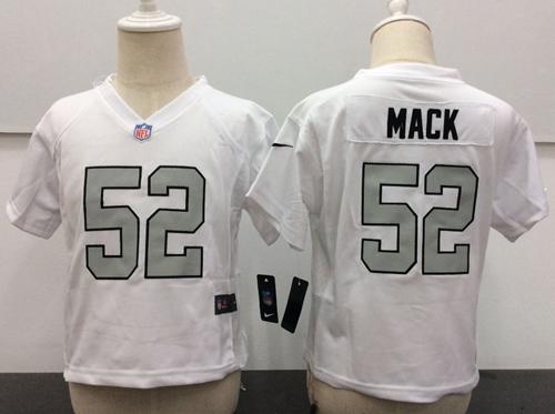 Toddler Nike Raiders #52 Khalil Mack White Rush Stitched NFL Elite Jersey