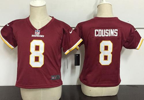 Toddler Nike Redskins #8 Kirk Cousins Burgundy Red Team Color Stitched NFL Elite Jersey