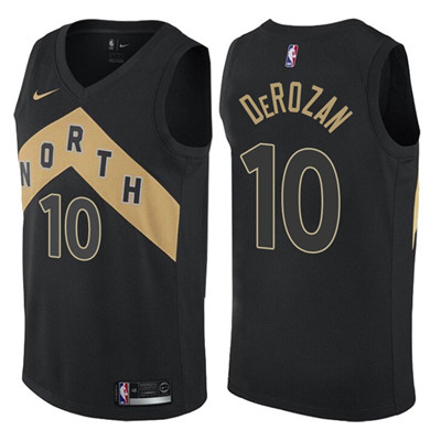 Toronto Raptors #10 DeMar DeRozan  Black Men's 2017-18 Season  City Edition Swingman Jersey