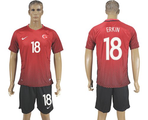 Turkey #18 Erkin Home Soccer Country Jersey Turkey #18 Erkin Home Soccer Country Jersey