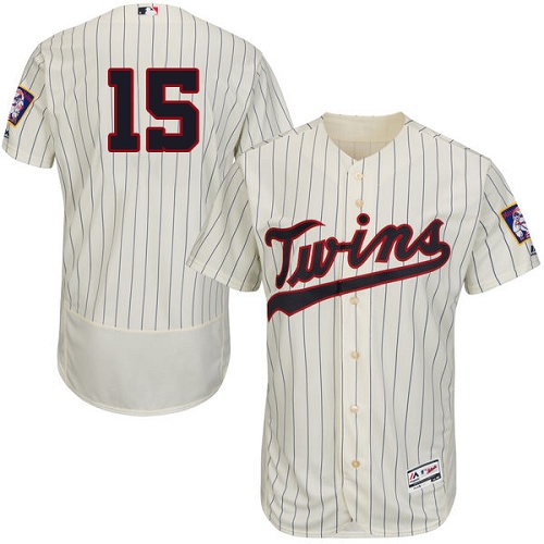Twins #15 Glen Perkins Cream Strip Flexbase Authentic Collection Stitched MLB Jersey Twins #15 Glen Perkins Cream Strip Flexbase Authentic Collection Stitched MLB Jersey