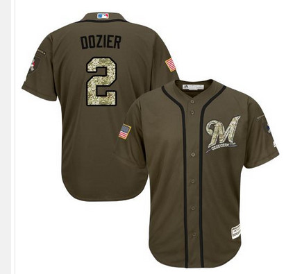 Twins #2 Brian Dozier Green Salute to Service Stitched MLB Jersey