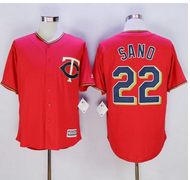 Twins #22 Miguel Sano Red New Cool Base Stitched MLB Jersey