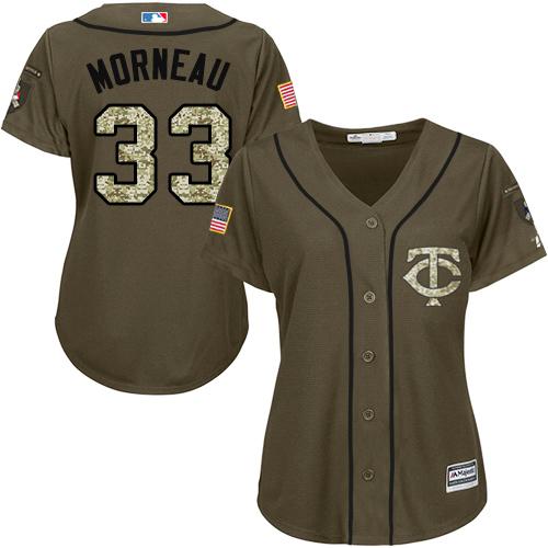 Twins #33 Justin Morneau Green Salute to Service Women's Stitched MLB Jersey Twins #33 Justin Morneau Green Salute to Service Women's Stitched MLB Jersey