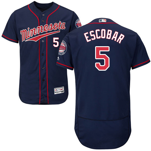 Twins #5 Eduardo Escobar Navy Blue Flexbase Authentic Collection Stitched Baseball Jersey Twins #5 Eduardo Escobar Navy Blue Flexbase Authentic Collection Stitched Baseball Jersey