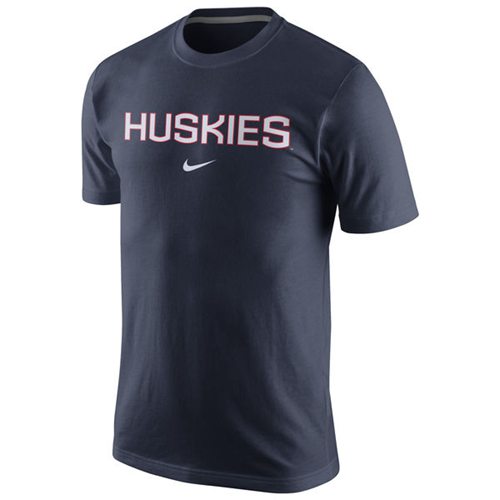 UConn Huskies College Wordmark T-Shirt Navy Blue