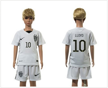 USA #10 LLOYD White Home Kid Soccer Country Jersey USA #10 LLOYD White Home Kid Soccer Country Jersey