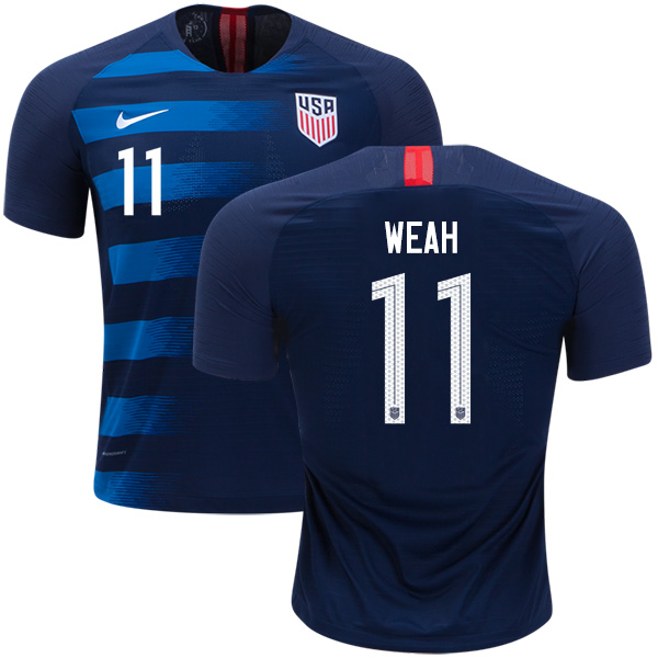 USA #11 Weah Away Kid Soccer Country Jersey