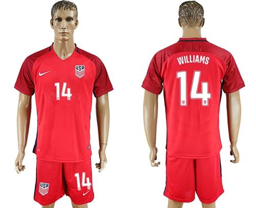 USA #14 Williams Away Soccer Country Jersey USA #14 Williams Away Soccer Country Jersey