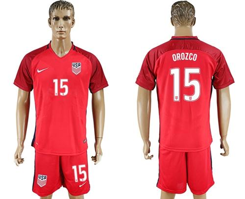 USA #15 Orozco Away Soccer Country Jersey USA #15 Orozco Away Soccer Country Jersey