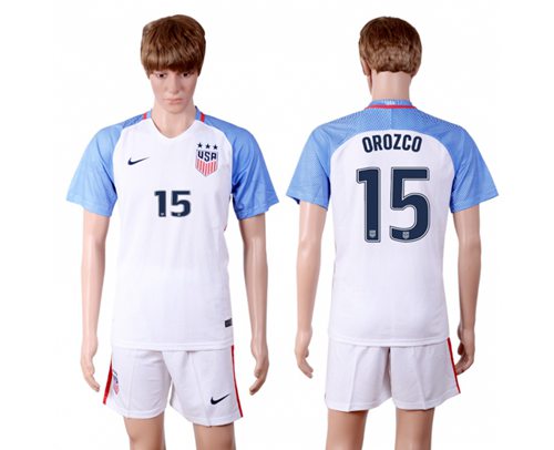 USA #15 Orozco Home(Three Star) Soccer Country Jersey