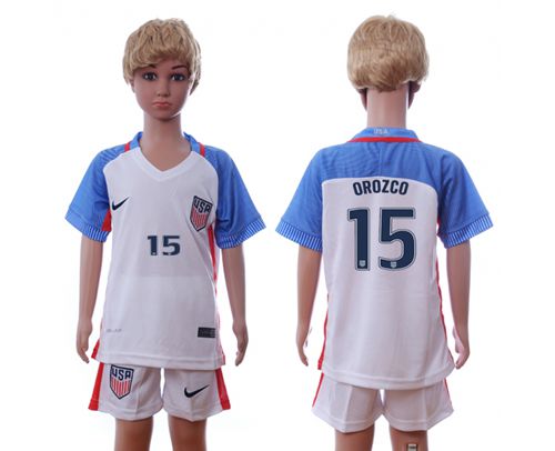 USA #15 Orozco Home Kid Soccer Country Jersey USA #15 Orozco Home Kid Soccer Country Jersey