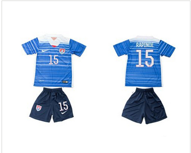 USA #15 Rapinoe Away Kid Soccer Country Jersey USA #15 Rapinoe Away Kid Soccer Country Jersey