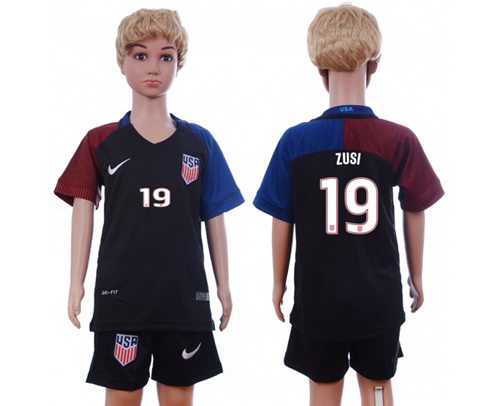 USA #19 Zusi Away Kid Soccer Country Jersey USA #19 Zusi Away Kid Soccer Country Jersey