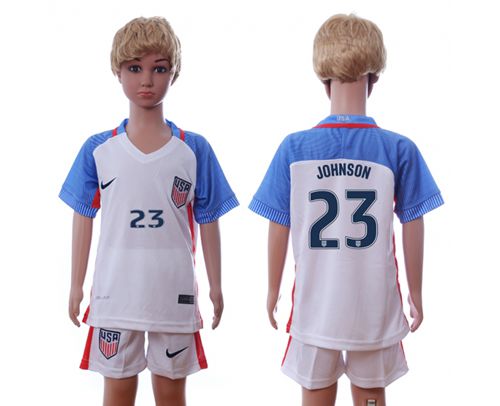 USA #23 Johnson Home Kid Soccer Country Jersey USA #23 Johnson Home Kid Soccer Country Jersey