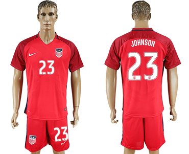 USA #23 Johnson Red Home Soccer Country Jersey USA #23 Johnson Red Home Soccer Country Jersey
