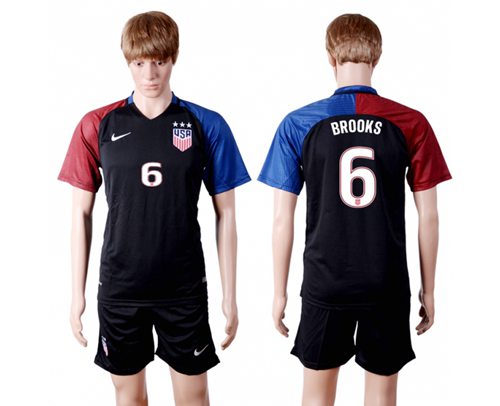 USA #6 Brooks Away(Three Star) Soccer Country Jersey USA #6 Brooks Away(Three Star) Soccer Country Jersey