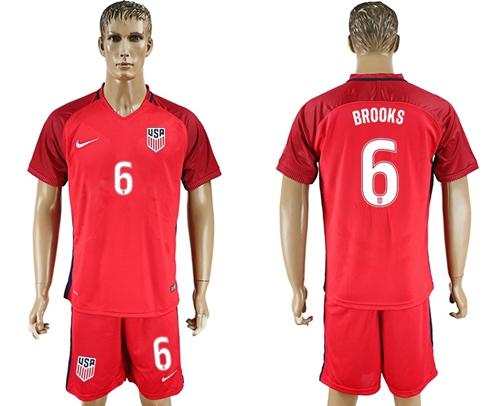 USA #6 Brooks Away Soccer Country Jersey USA #6 Brooks Away Soccer Country Jersey