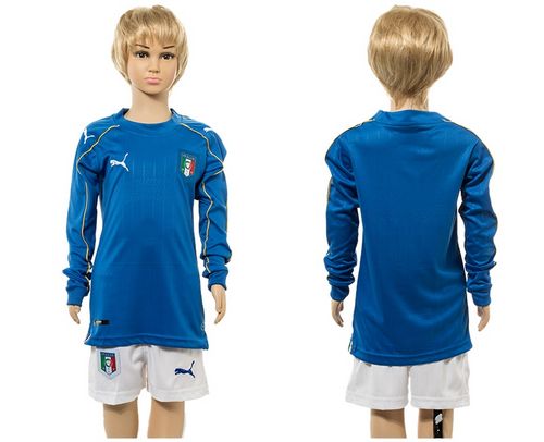 USA Blank Green Long Sleeves Kid Soccer Country Jersey