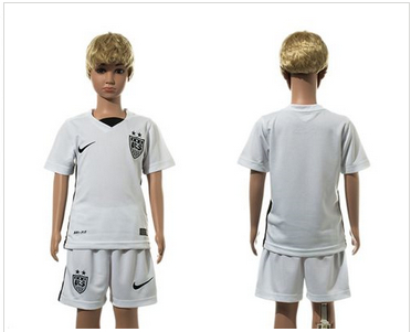 USA Blank White Home Kid Soccer Country Jersey USA Blank White Home Kid Soccer Country Jersey