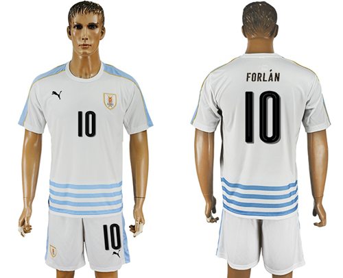Uruguay #10 Forlan Away Soccer Country Jersey Uruguay #10 Forlan Away Soccer Country Jersey