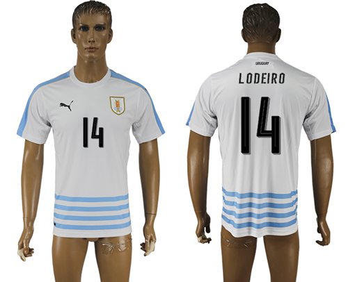 Uruguay #14 Lodeiro Away Soccer Country Jersey Uruguay #14 Lodeiro Away Soccer Country Jersey