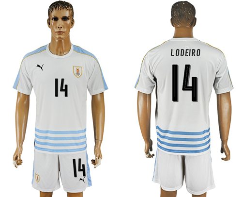 Uruguay #14 Lodeiro Away Soccer Country Jersey Uruguay #14 Lodeiro Away Soccer Country Jersey