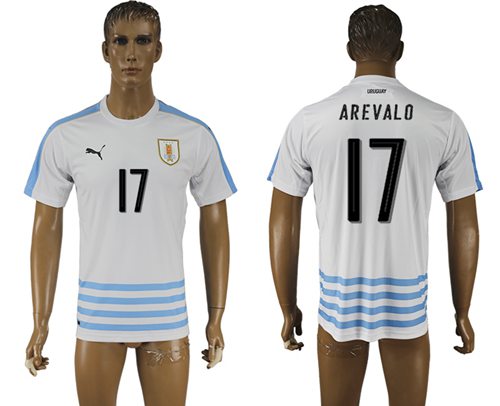 Uruguay #17 Arevalo Away Soccer Country Jersey Uruguay #17 Arevalo Away Soccer Country Jersey