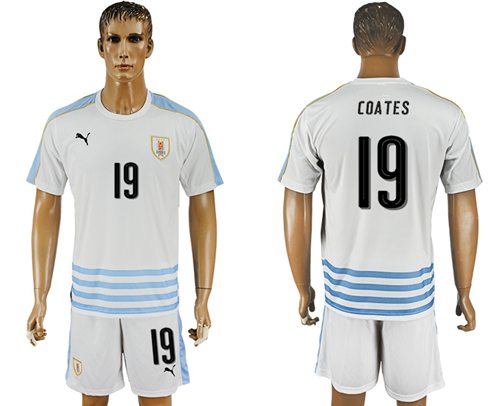 Uruguay #19 Coates Away Soccer Country Jersey Uruguay #19 Coates Away Soccer Country Jersey