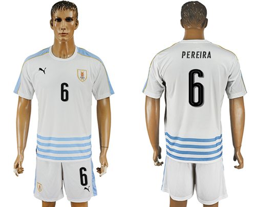 Uruguay #6 Pereira Away Soccer Country Jersey Uruguay #6 Pereira Away Soccer Country Jersey
