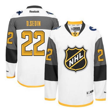 Vancouver Canucks #22 Daniel Sedin White 2016 All Star Stitched NHL Jersey