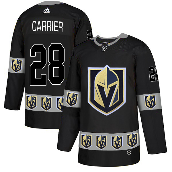 Vegas Golden Knights 28 William Carrier Black Team Logos Fashion Adidas Jersey