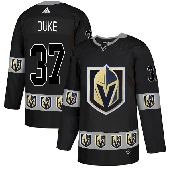 Vegas Golden Knights 37 Reid Duke Black Team Logos Fashion Adidas Jersey