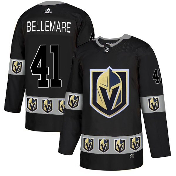 Vegas Golden Knights 41 Pierre-Edouard Bellemare Black Team Logos Fashion Adidas Jersey