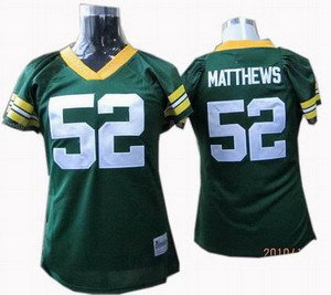 WOMEN Green Bay Packers 52 Clav Matthews jerseys green