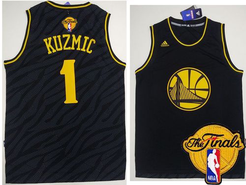 Warriors #1 Ognjen Kuzmic Black Precious Metals Fashion The Finals Patch Stitched NBA Jersey