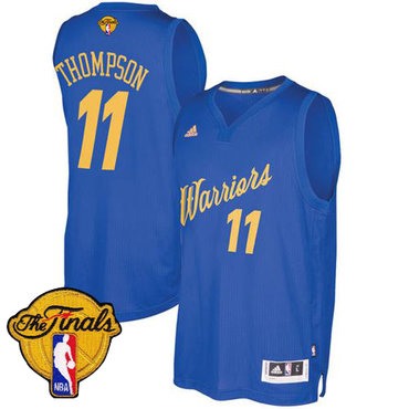 Warriors #11 Klay Thompson Blue 2016-2017 Christmas Day The Finals Patch Stitched NBA Jersey Warriors #11 Klay Thompson Blue 2016-2017 Christmas Day The Finals Patch Stitched NBA Jersey