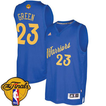 Warriors #23 Draymond Green Blue 2016-2017 Christmas Day The Finals Patch Stitched NBA Jersey