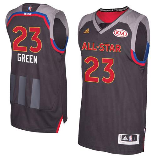 Warriors #23 Draymond Green Charcoal 2017 All Star Stitched NBA Jersey