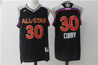Warriors #30 Stephen Curry Black Charcoal 2017 All Star Stitched NBA Jersey
