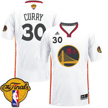 Warriors #30 Stephen Curry White 2017 Chinese New Year The Finals Patch Stitched NBA Jersey