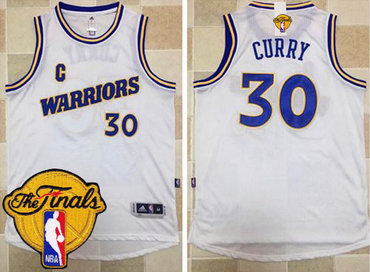 Warriors #30 Stephen Curry White New Throwback The Finals Patch Stitched NBA Jersey Warriors #30 Stephen Curry White New Throwback The Finals Patch Stitched NBA Jersey