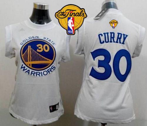 Warriors #30 Stephen Curry White The Finals Patch Women Fashion Stitched NBA Jersey Warriors #30 Stephen Curry White The Finals Patch Women Fashion Stitched NBA Jersey