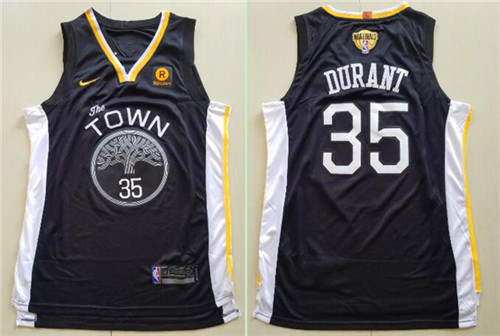 Warriors #35  Kevin Durant Black City Edition 2018 NBA Finals Nike Swingman Jersey