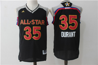 Warriors #35 Kevin Durant Black Charcoal 2017 All Star Stitched NBA Jersey