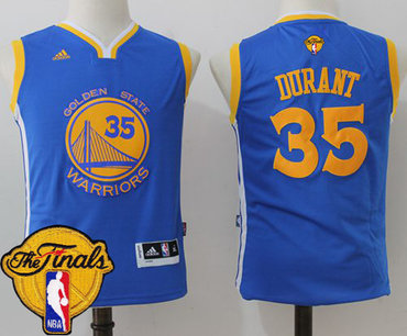 Warriors #35 Kevin Durant Blue The Finals Patch Stitched Youth NBA Jersey Warriors #35 Kevin Durant Blue The Finals Patch Stitched Youth NBA Jersey